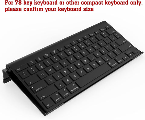 KOTEMON Mini Computer Keyboard Stand-11.8'' x 5.1''-Small Computer Keyboard Tray Acrylic Keyboard Holder for 78 Keys Universal Compact Keyboard, with Black Silicone Strip, Black