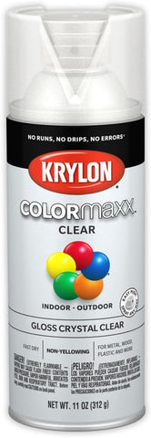 Krylon K05515007 COLORmaxx Acrylic Clear Finish for Indoor/Outdoor Use, Gloss Crystal Clear , 11 Ounce (Pack of 1)
