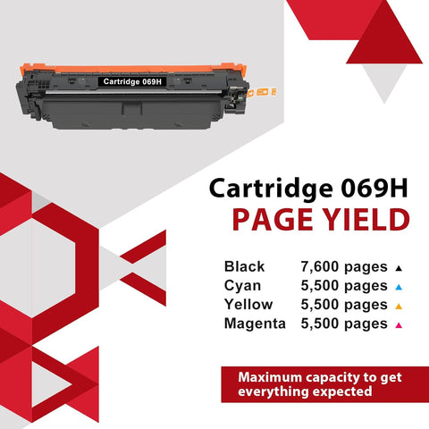 069 069H Toner Cartridge Set for Canon MF753Cdw 069 MF751Cdw High Capacity