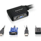 IOGEAR 2-Port USB KVM Switch with Cables and Remote