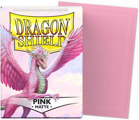 Dragon Shield | Standard Size Matte Card Sleeves | 100 CT - Smooth & Tough TCG Sleeves - Compatible with Pokemon, Flesh & Blood, One Piece & Magic The Gathering | Pink