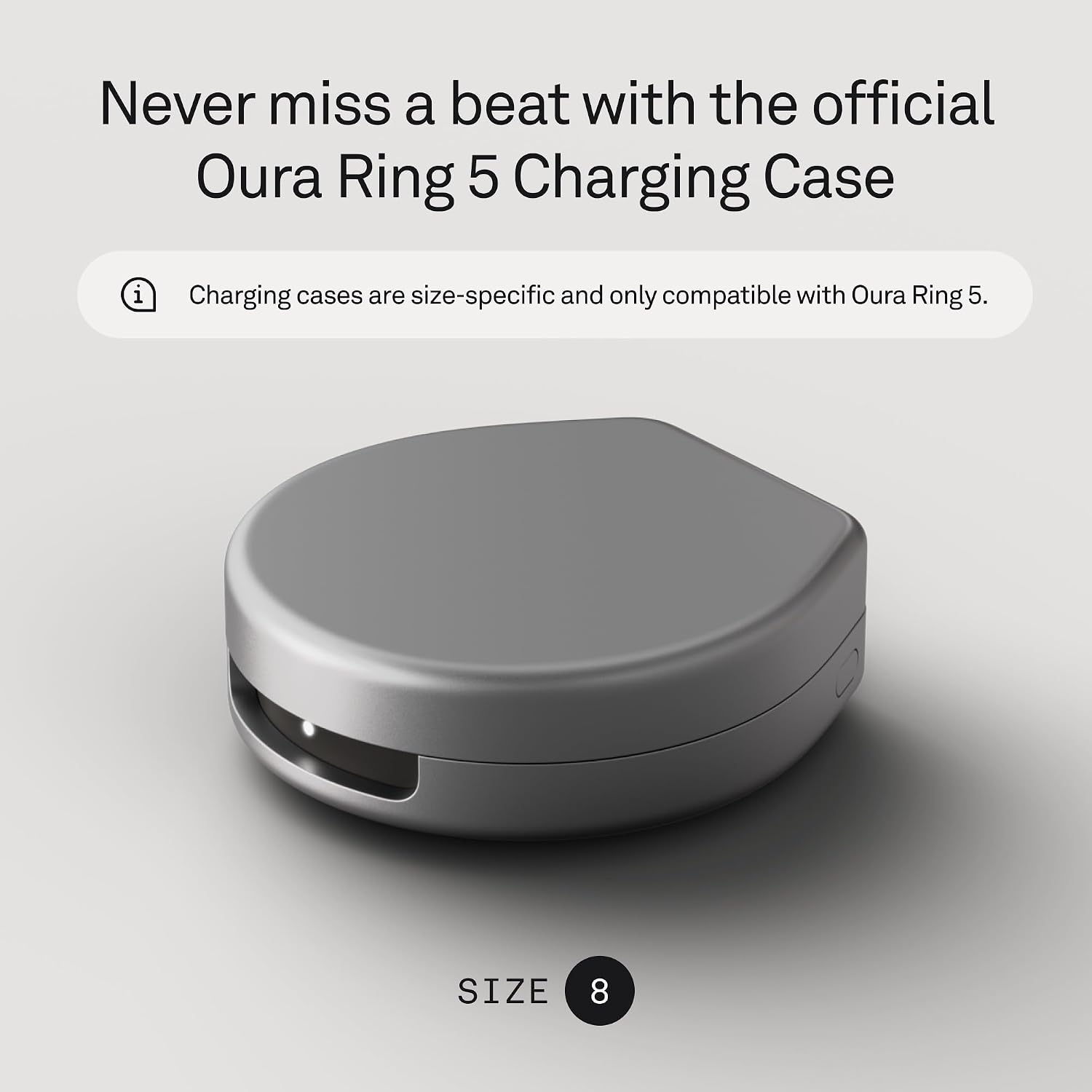 Oura Ring 5 Official Charging Case - Size 8