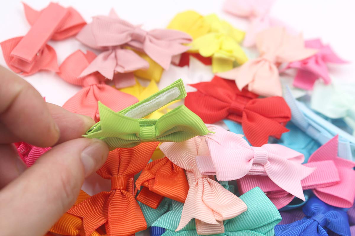 CÉLLOT Baby Hair Clips 50Pcs 2" Baby Hair Bows Fully Covered Barrette Clips