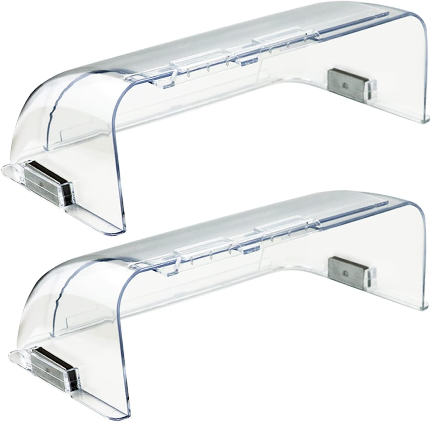 Heating & Air Vent Deflector for Vents, Sidewall, Ceiling, Floor Registers - Adjust Between 9"-14", Magnetic Vent Covers for Air Conditioning, Heat, AC, Floor, Under Furniture (2 Pack Clear)