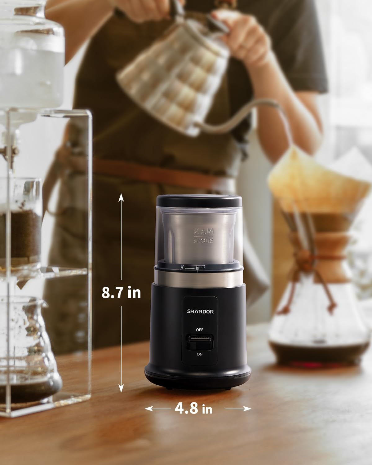SHARDOR One Touch Coffee Grinder Electric, Spice, Herb, For Coffee Bean Spices and Seeds with 1 Removable Stainless Steel Bowl, Dry Grinder, Black