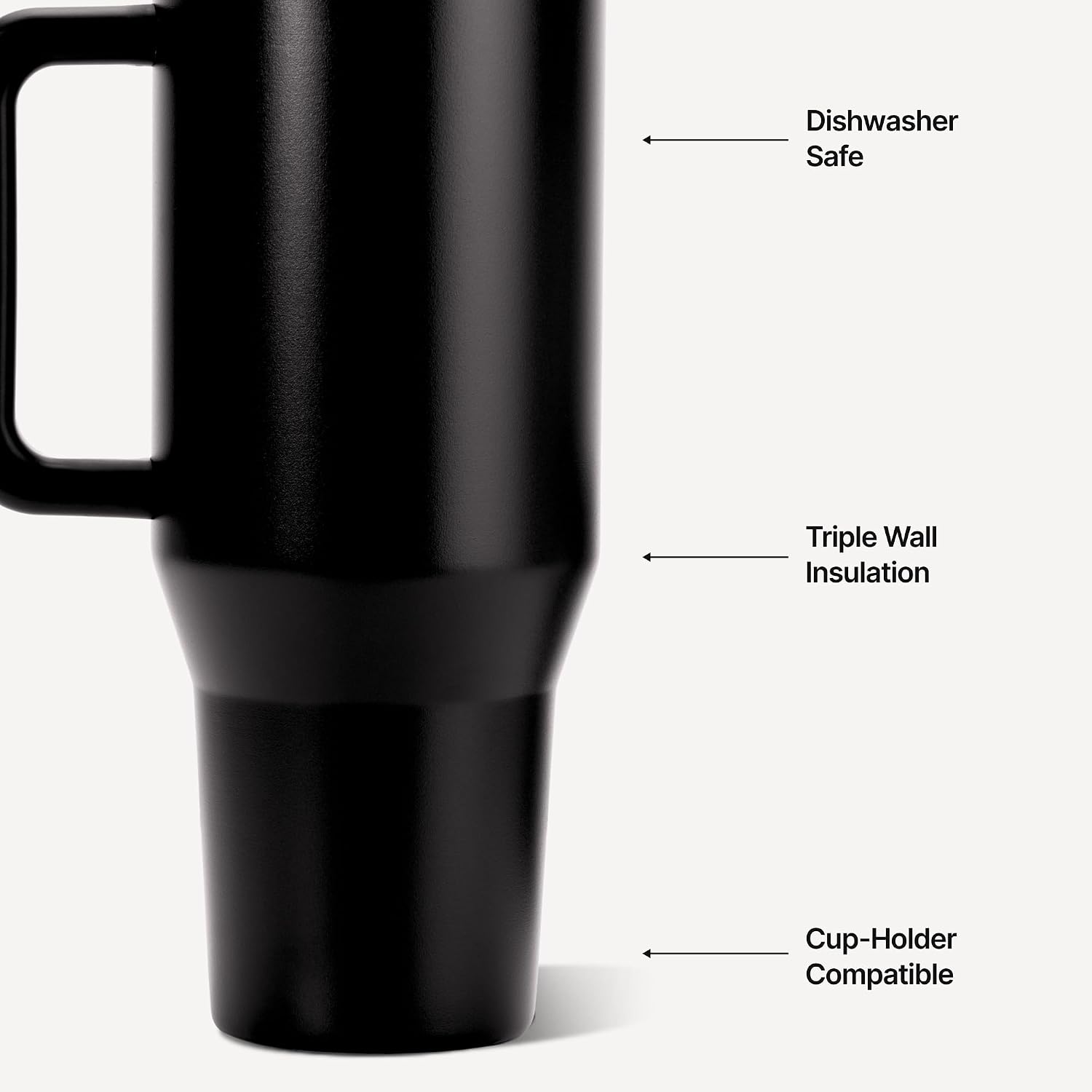 HydroJug Traveler 32oz, Insulated Tumbler with Handle & Straw, Black
