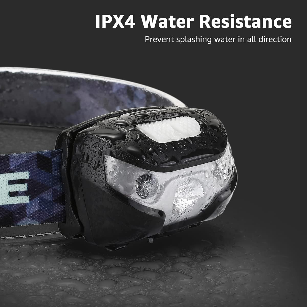 Lepro LED Headlamp Rechargeable IPX4 Waterproof Headlight 5 Modes - Black