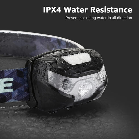 Lepro LED Headlamp Rechargeable IPX4 Waterproof Headlight 5 Modes - Black