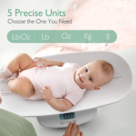 Momcozy Baby Scale, Weight, Height and Weighted Feeds, Removable Tray,