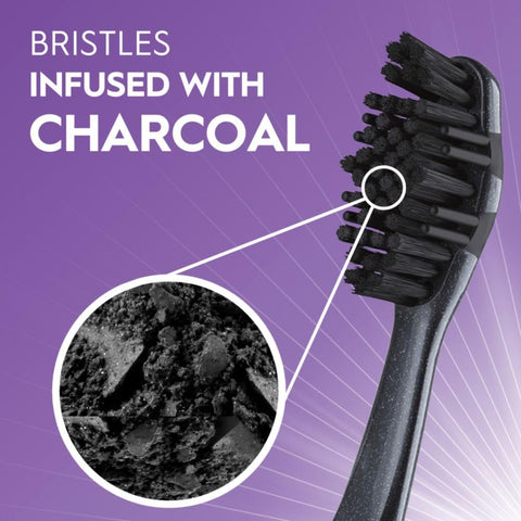 Oral-B 3D White Charcoal Manual Toothbrush, 2-Pack, Medium Bristles, Teeth Whitening Brushes for Adults