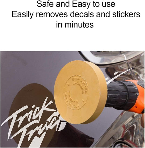 S SATC Decal Eraser Wheel Adhesive Remover Tool with Drill Adapter 4 Pack Rubber Wheel Decal Remover for Drill Emblem Removal Tool for Auto Body Metal Glass