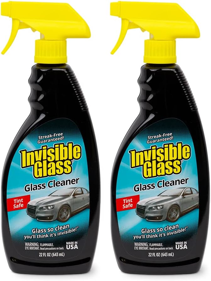 Invisible Glass 92164-2PK Premium Glass Cleaner Spray for Car Windshields and Windows, Automotive and Home Window Cleaner, Streak-Free, Ammonia-Free, Tint-Safe – 22 fl oz (Pack of 2)