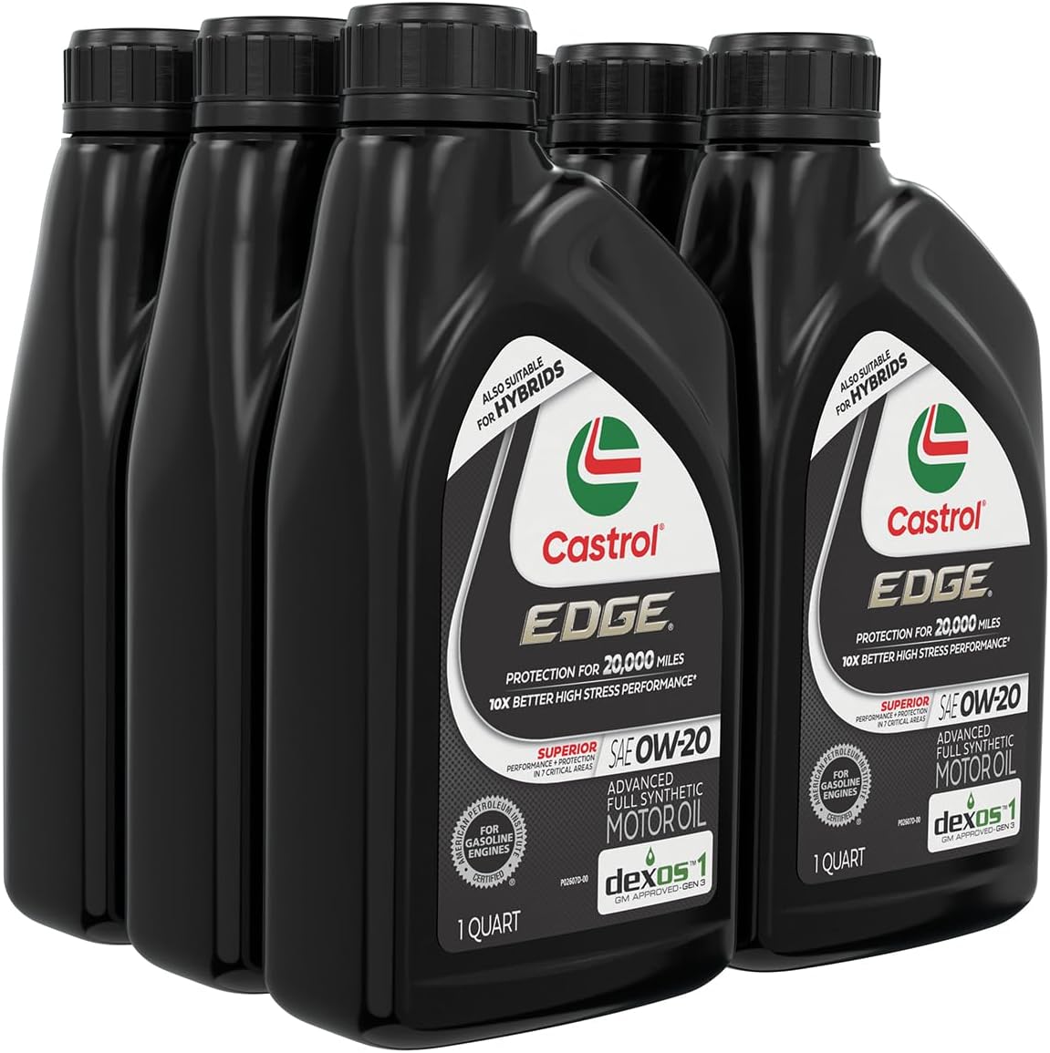 Castrol EDGE 0W-20 Advanced Full Synthetic Motor Oil, 1 Quart, Pack of 6