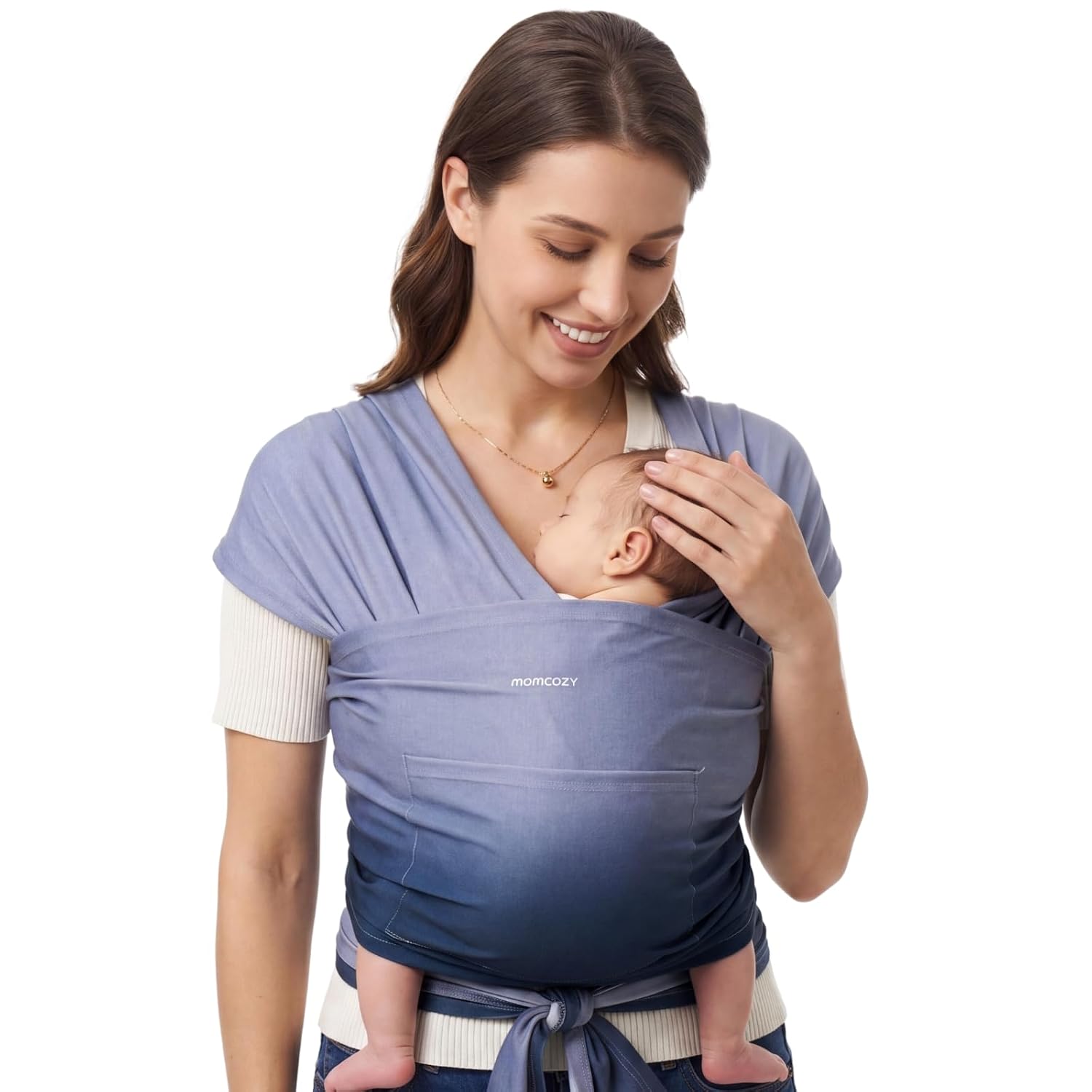 Momcozy Baby Wrap Carrier, Easy-On 2-Piece Design, Newborn to 33 lb