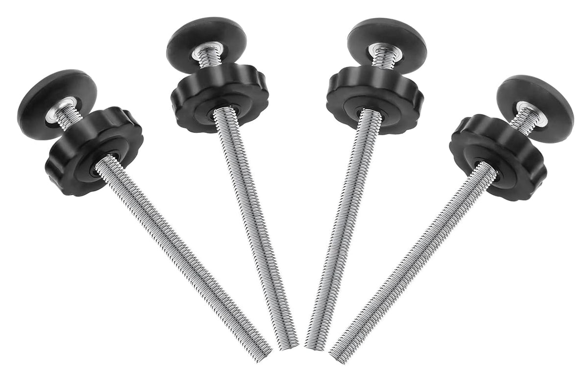 4Pcs Universal Baby Gates Threaded Spindle Rod, M8 (8mm) Replacement Bolt Part for Pet Pressure Mounted Safety Gates, Extra Long Baby Tension Gate Extender (Black)