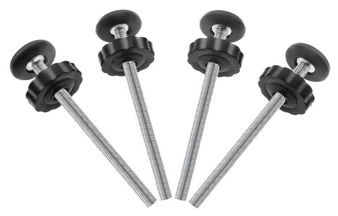 4Pcs Universal Baby Gates Threaded Spindle Rod, M8 (8mm) Replacement Bolt Part for Pet Pressure Mounted Safety Gates, Extra Long Baby Tension Gate Extender (Black)