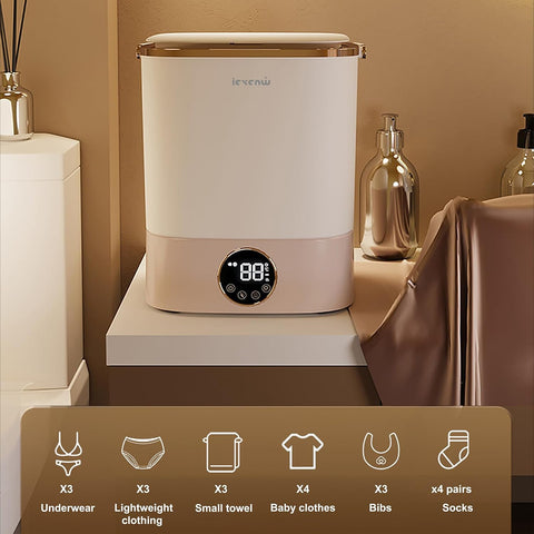 Portable Semi-Automatic Washing Machine, 5Lb Compact Underwear Sock Mini Washer, Lightweight Mini Laundry Machine for Apartments, Dorms, RVs & Camping, Easy Installation, 110v
