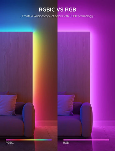 Govee 16.4ft RGBIC LED Strip Lights, LED Lights for Bedroom, APP Control
