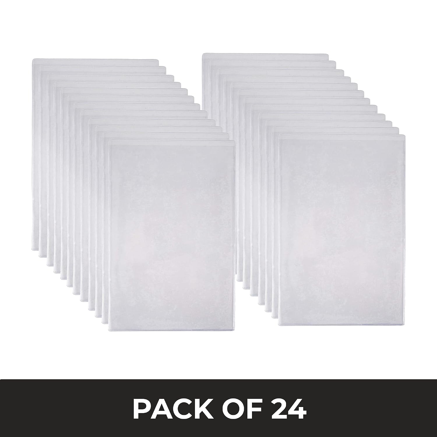 Risch Double-Sided All Clear Vinyl Menu Cover, Two-Sided 2 View Plastic Menu Holder, Slip in Top-Loading Cover, Wipeable, Reusable, 8.5” x 14”, 12-Gauge, Pack of 24