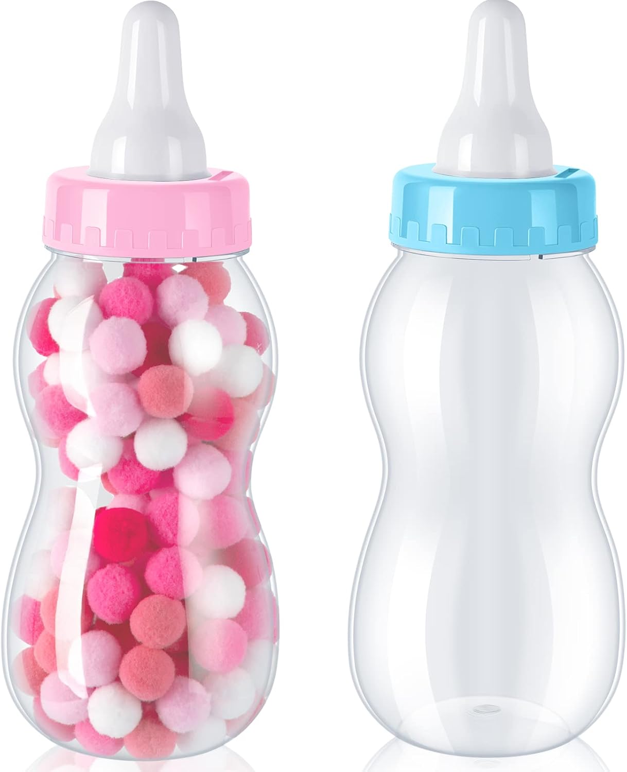 Tessco for you 2 Pcs 11in Jumbo Baby Bottle Bank Baby Shower, Pink, Blue