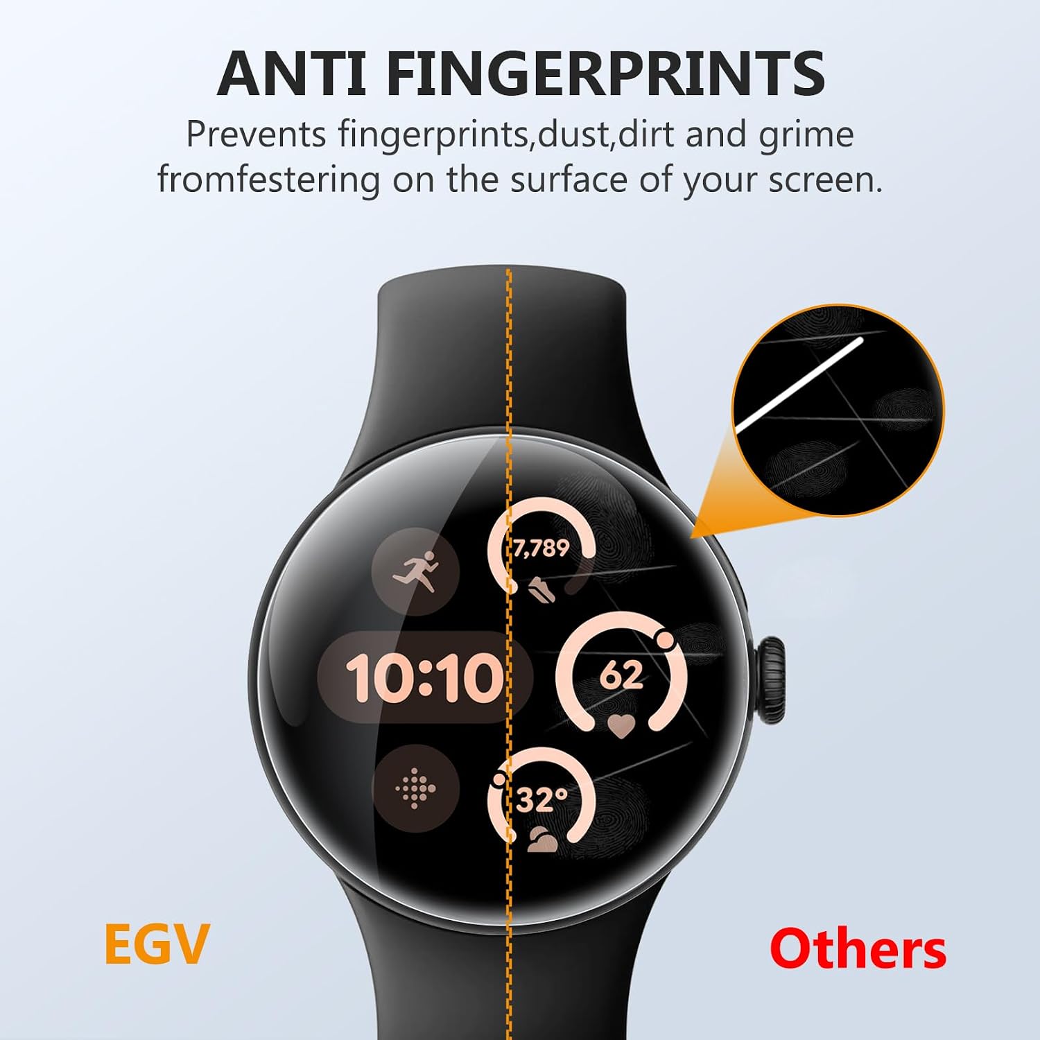EGV 6 Pack for Google Pixel Watch 5/4/3 45mm Screen Protector, TPU Film
