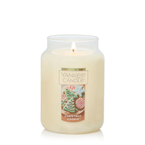 Yankee Candle Christmas Cookie Scented, Classic 22oz Large Jar Single Wick Candle, Over 110 Hours of Burn Time, Perfect for Holiday Gifting and Celebration