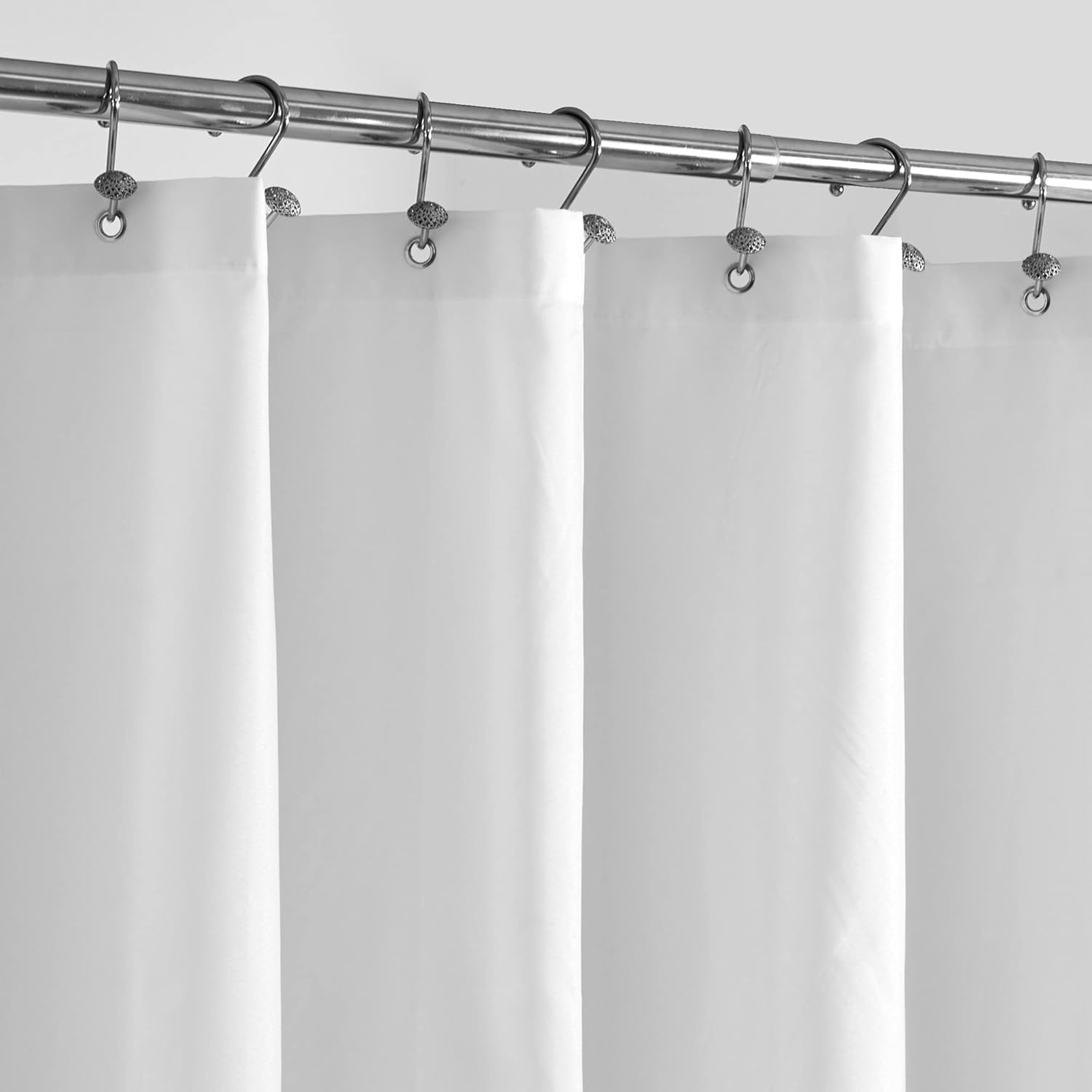 ALYVIA SPRING 72x74 Long Waterproof Fabric Shower Curtain or Liner White