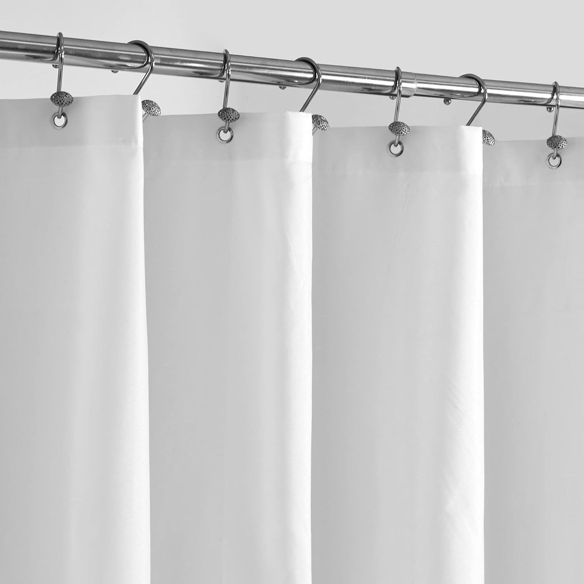 ALYVIA SPRING 72x74 Long Waterproof Fabric Shower Curtain or Liner White