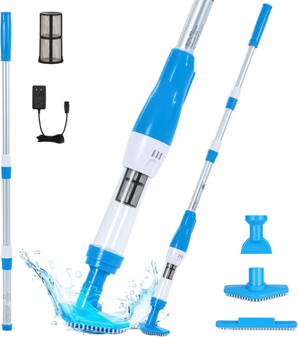 4 in 1 Cordless Rechargeable Small Pool Vacuum spa hot tub (Sky Blue)
