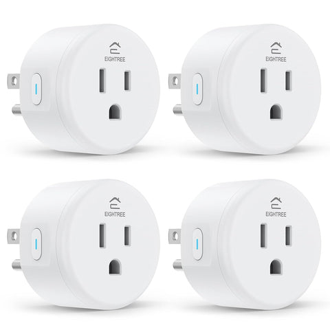 EIGHTREE Smart Plug WiFi Outlet Works with Alexa & Google Home, 15A, 4-Pack