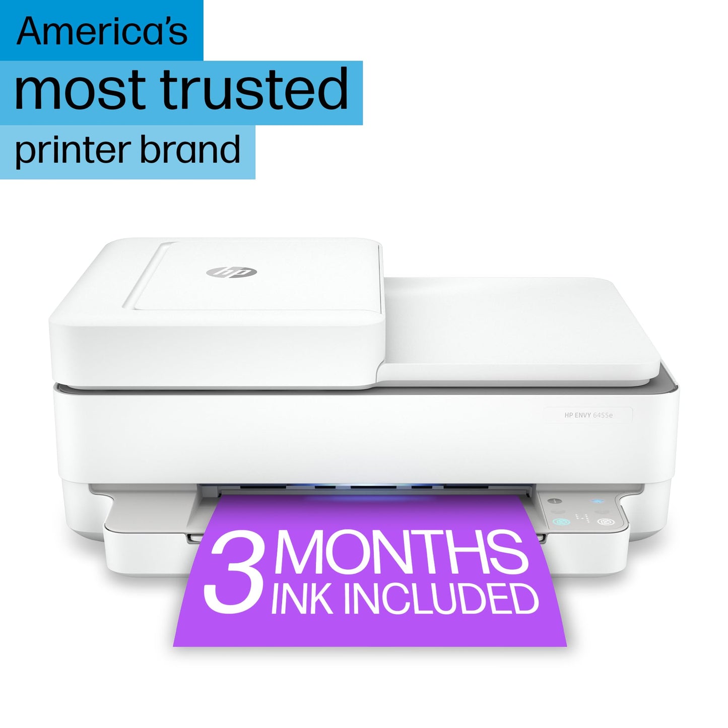 HP ENVY 6455e Wireless Color Inkjet Printer, Print, scan, copy, Easy setup, Mobile printing, Best for home, Instant Ink with HP+ (3 months included),white