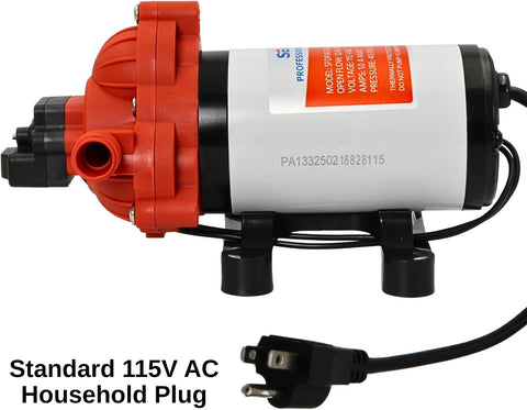SEAFLO 33 Series 110V/115V AC Fresh Water Pump, 3.3 GPM 45 PSI Self-Priming Pressure Pump with Smart Pressure Switch, Automatic Demand Pump for RV, Caravan Marine Boat Industrial Use, 4-Year Warranty