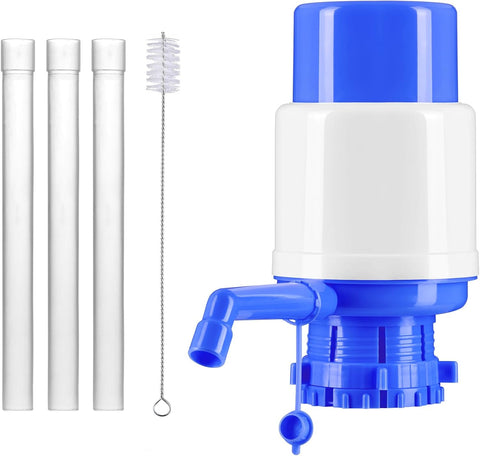 Water Bottles Dispenser Blue Manual Hand Pressure Drinking Fountain Pressure Water Press Pump