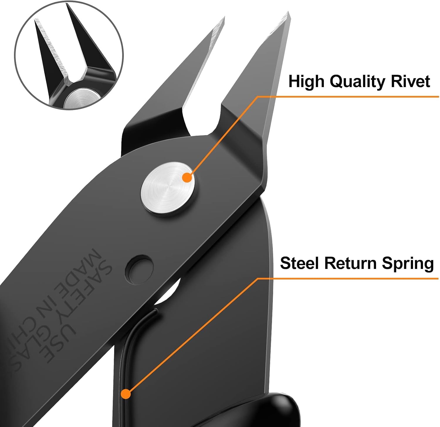 BOENFU Flush Cutters Spring Loaded Jewelry Pliers Side Wire Cutter