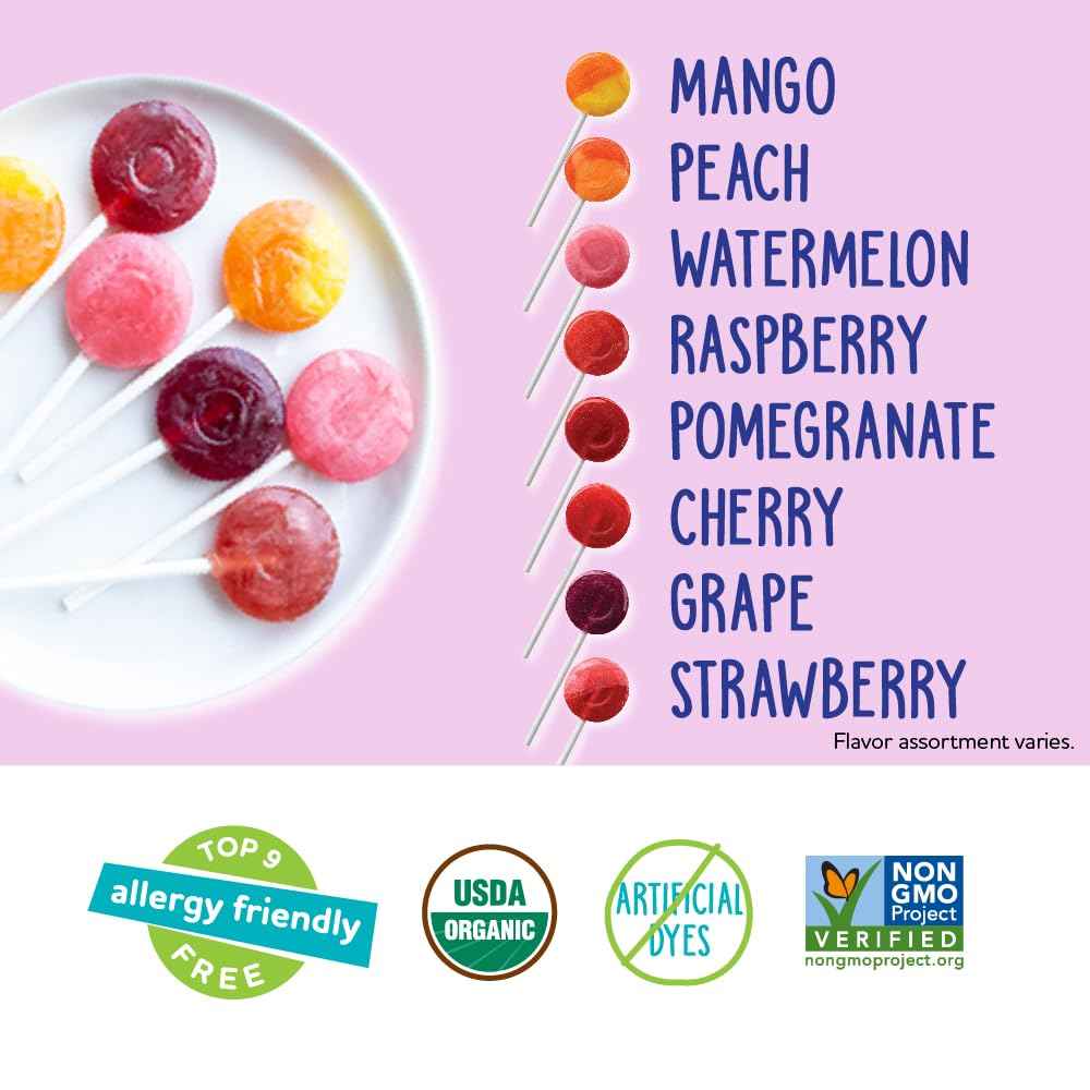 YumEarth Organic Vitamin C Pops Variety Pack, 250 Fruit Flavored Favorites Lollipops, Allergy Friendly, Gluten Free, Non-GMO, Vegan, No Artificial Dyes