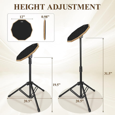 Drum Practice Pad Snare Drum Stand Set 12 In