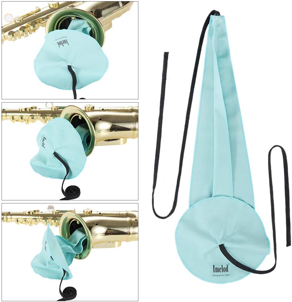 Imelod Saxophone Cleaning kit with Case for Alto Tenor Clarinet Flute and other Wind & Woodwind Struments Including Sax Cleaning Cloth(4pcs),Mouthpiece Brush(Light Blue)