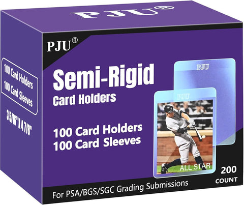 100ct Semi Rigid Card Holders & 100ct Card Sleeves for PSA Graded Cards