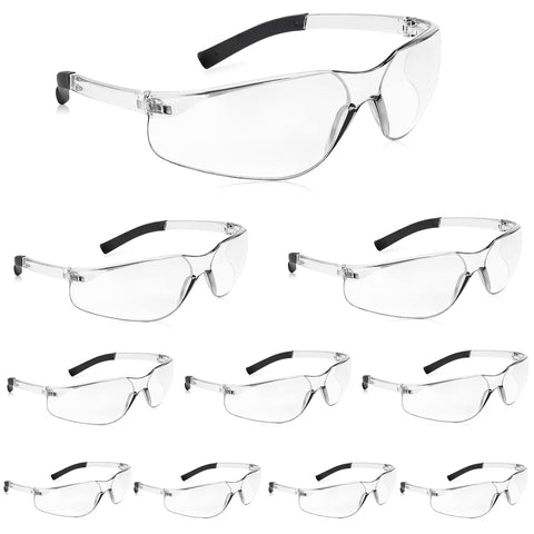 Salfboy 10pack Clear Safety Glasses Ansi Z87.1 Eye Protection Glasses