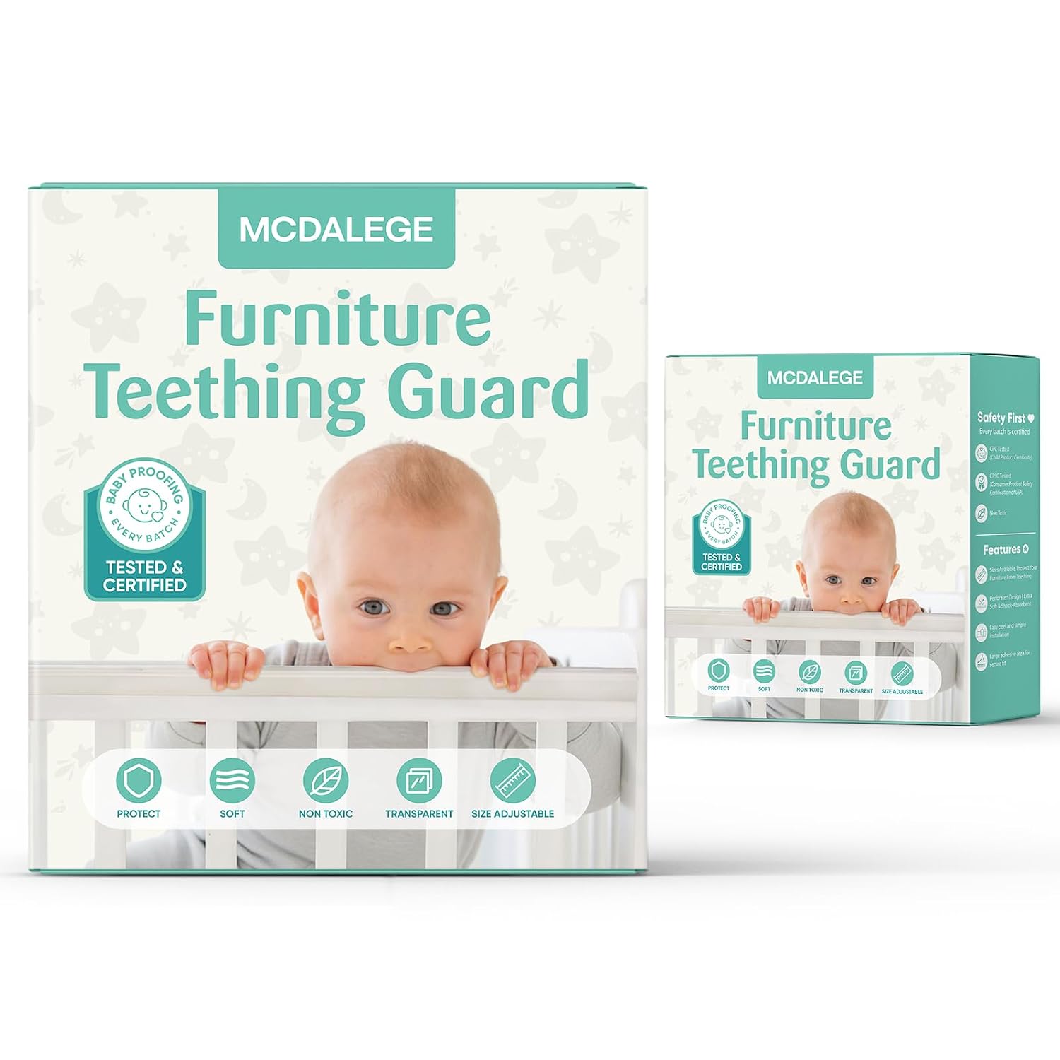 Furniture Edge Protector for Baby - Plastic Crib Protector from Chewing - CPC Certified, CPSC Tested, LFGB Food Grade (v-01)