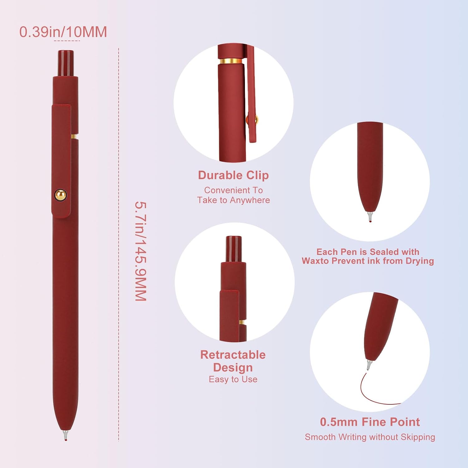 Ddaowanx Colored Gel Pens,0.5mm Fine Point Smooth Writing Color Ink Pens
