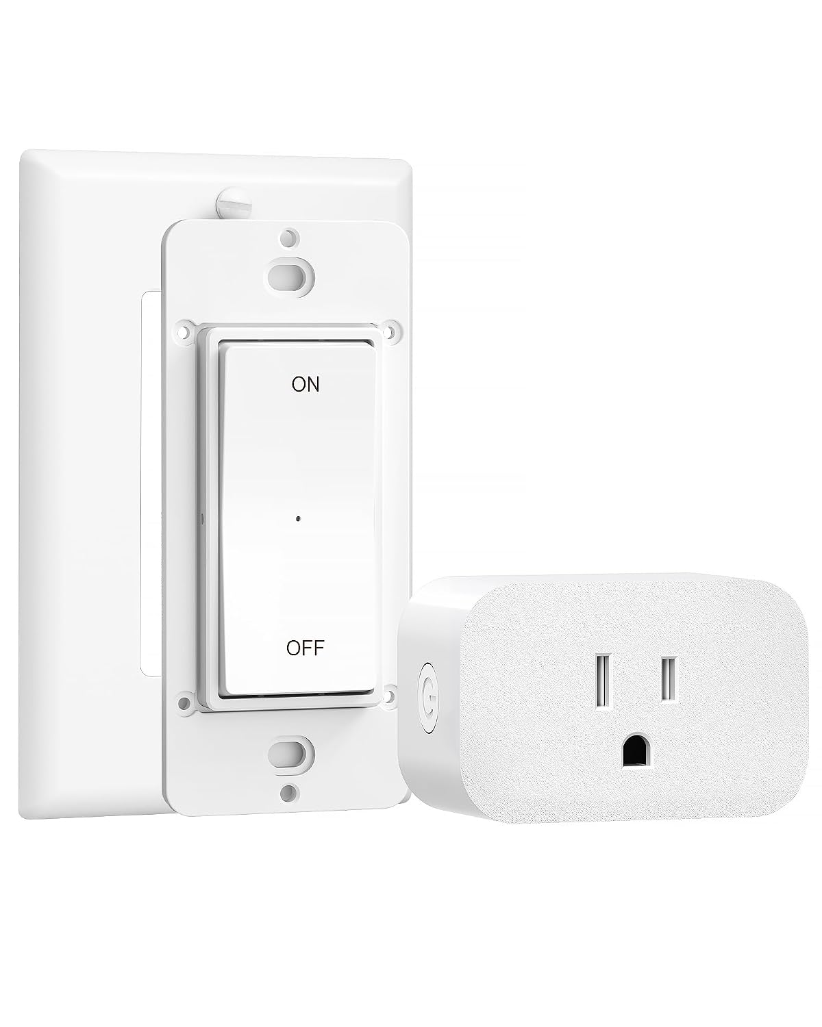 DEWENWILS Wireless Magnetic Remote Control Outlet Plug 15A 1875W, No Wiring Rocker Wall Switch 100FT RF, Remote Plug for Table Floor Lamp, LED Ceiling Lights, Hexagon Garage Lighting Christmas Decor