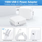 Mac Book Pro Charger - 118W USB C Fast Charger Power Adapter for USB C Port MacBook Pro/MacBook Air 16 15 14 13 Inch, New iPad Pro and All USB C Device, Include Charge Cable（7.2ft/2.2m），White