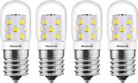 Maelsrlg Microwave Light Bulbs Under Hood 40W Equivalent, E17 LED Bulb Dimmable for Range Hood, 3W 380 Lumens, LED Appliance Light Bulb Over Stove, Daylight 5000K, 4 Pack