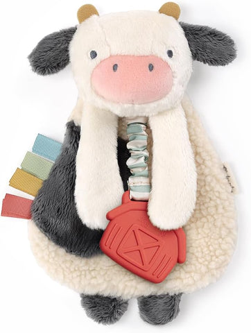 Itzy Ritzy Lovey Including Teether, Teething Relief, 0 Months & Up (Cow)