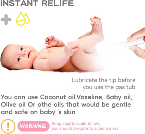 uhfi Gas and Colic Reliever for Babies, Baby Gas Colic Relief, Natural Solution for Baby Colic and Gas Relief, 100% Safe & Effective Instant Constipation Relief for Babies, 20 Count (White)