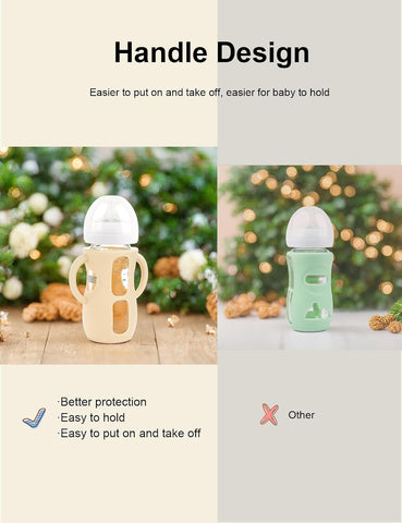 2-Pack Silicone Sleeves for Philips Avent Glass Bottles 4 & 8 oz