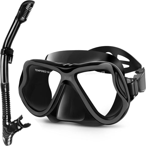 Greatever Snorkeling Gear for Adults Kids, Dry Snorkel Mask Set Anti-Fog