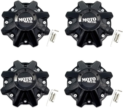 4 Pack Moto Metal Wheels MO479L214GBO MO 497L214 Gloss Black Center Cap