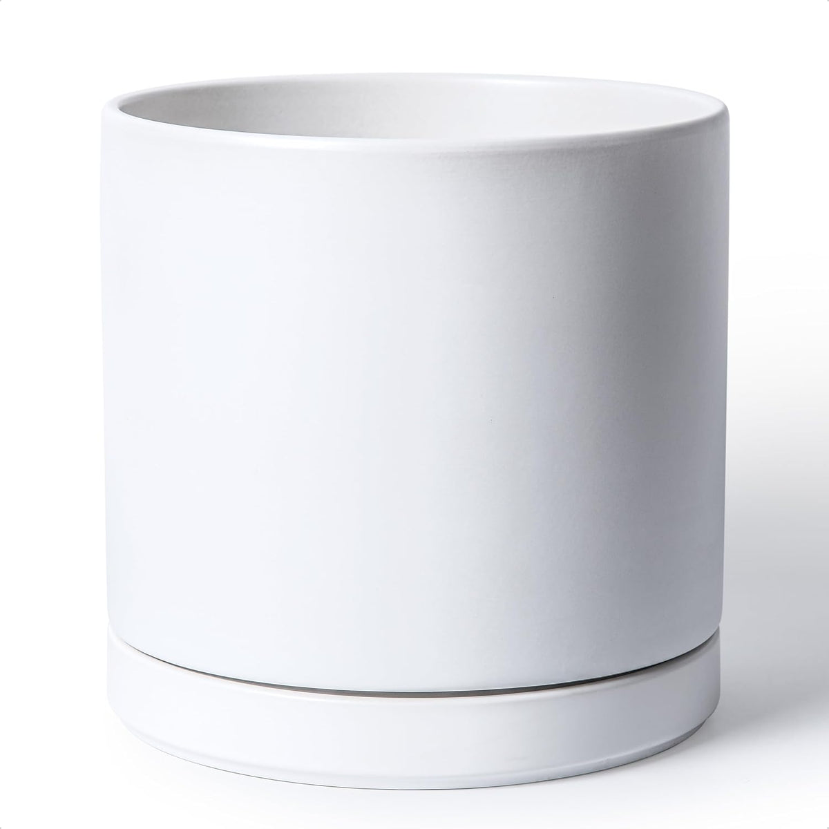 D'vine Dev 12 Inch Ceramic Planter Pot, White, 94-O-F-1